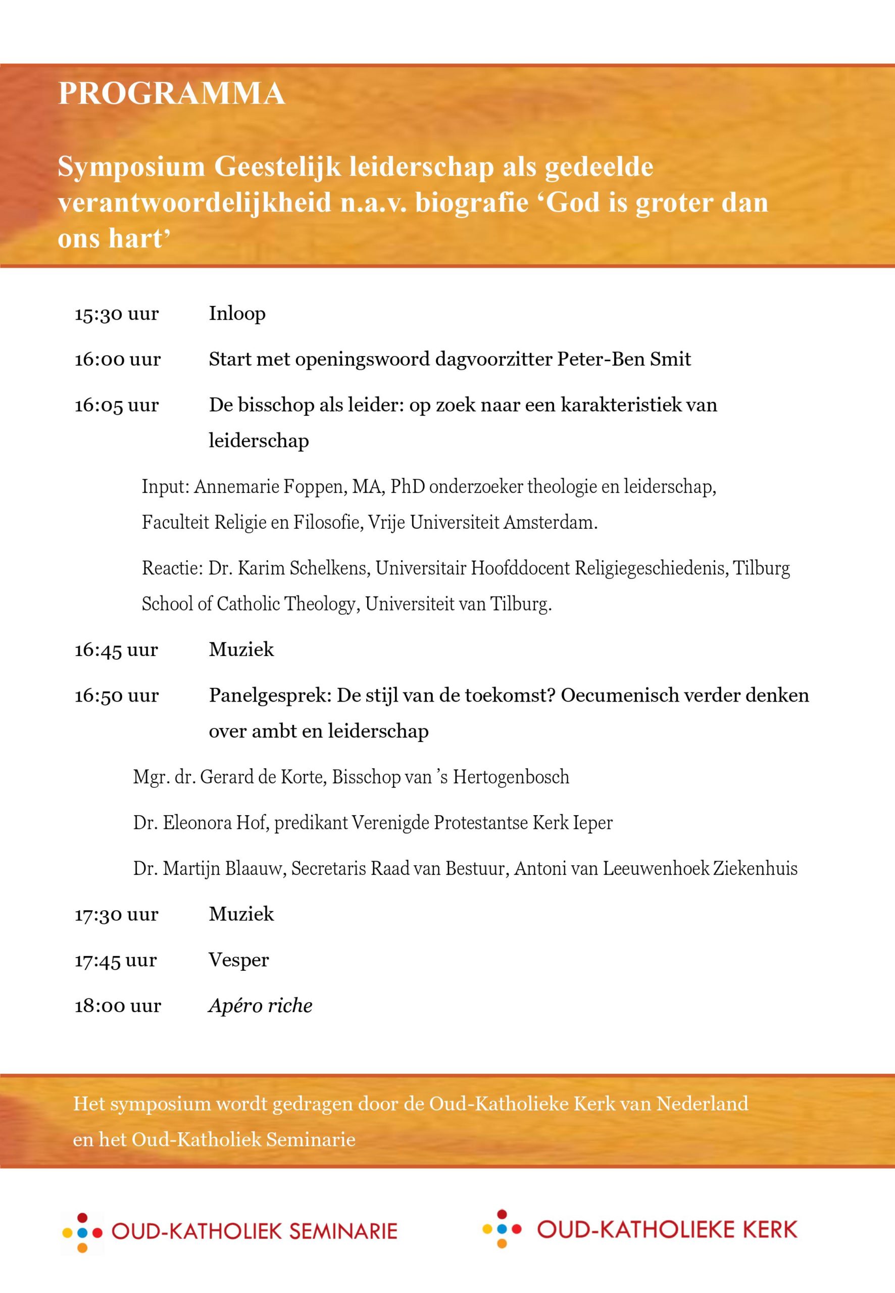 15 sept Symposium Antonius Jan Glazemaker OudKatholieke Kerk van